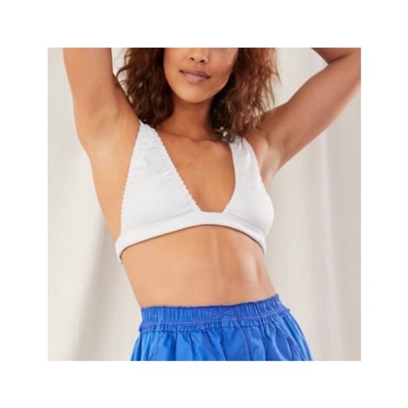 NWT Free People‎ [ Medium ] Wait & See Stripe Ribbed Bralette Palest Blue - Picture 12 of 14